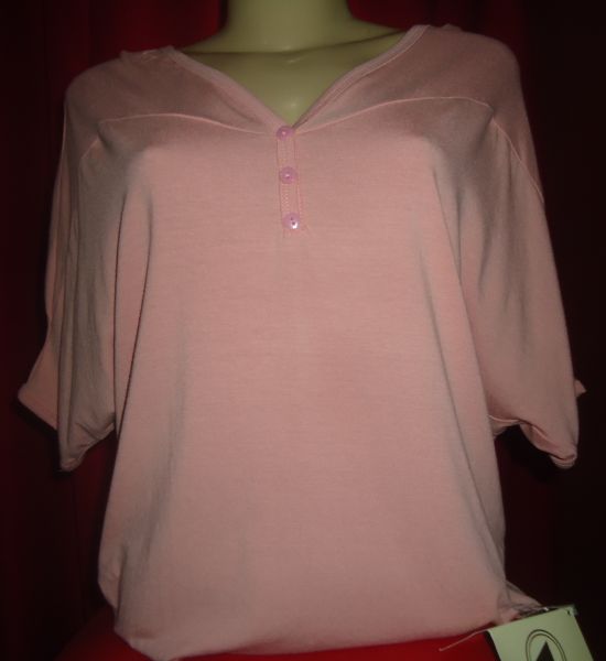Blusa Meia Manga Com Botão