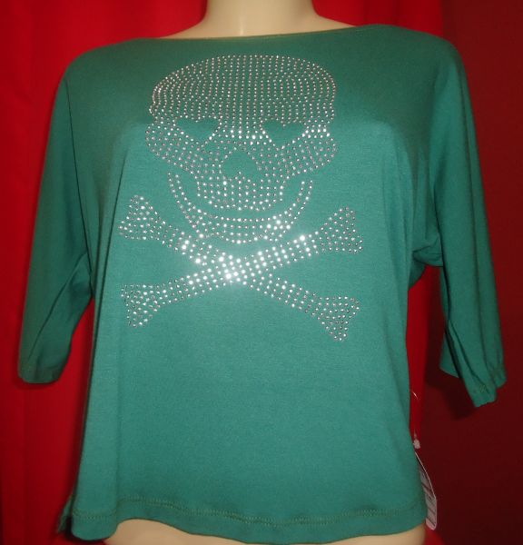 Blusa Com Strass Caveira