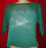 Blusa Com Strass Caveira